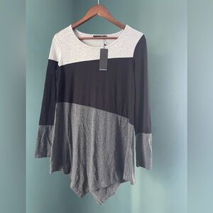 Chic Color Block Long Sleeve Women's Top